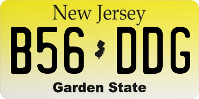 NJ license plate B56DDG