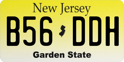 NJ license plate B56DDH