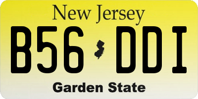NJ license plate B56DDI