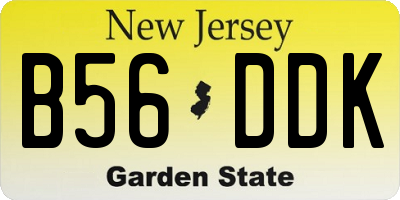 NJ license plate B56DDK