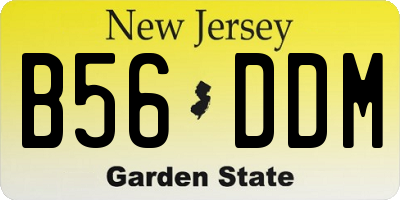 NJ license plate B56DDM