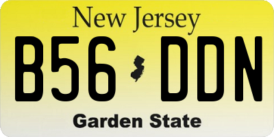NJ license plate B56DDN