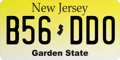 NJ license plate B56DDO
