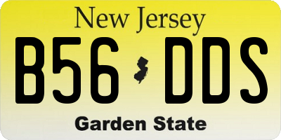 NJ license plate B56DDS