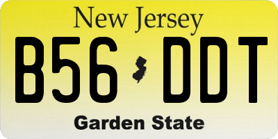 NJ license plate B56DDT