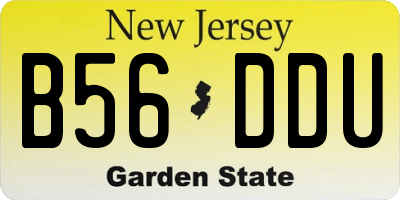 NJ license plate B56DDU
