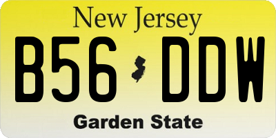 NJ license plate B56DDW