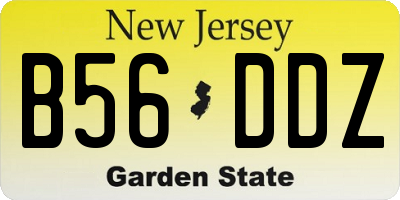 NJ license plate B56DDZ