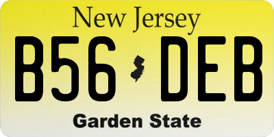 NJ license plate B56DEB
