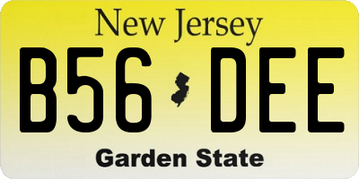 NJ license plate B56DEE