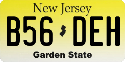 NJ license plate B56DEH