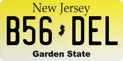 NJ license plate B56DEL