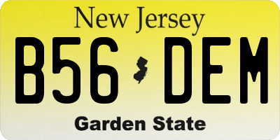 NJ license plate B56DEM