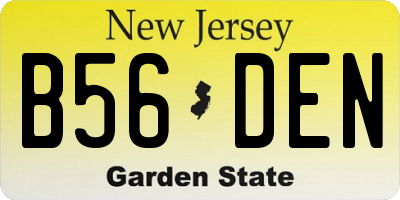 NJ license plate B56DEN