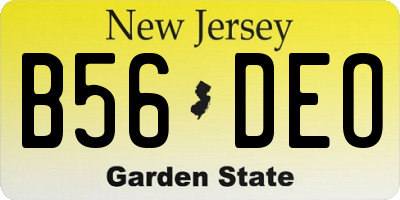 NJ license plate B56DEO