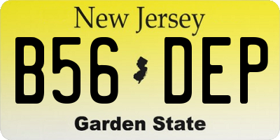 NJ license plate B56DEP