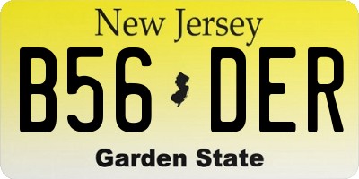 NJ license plate B56DER