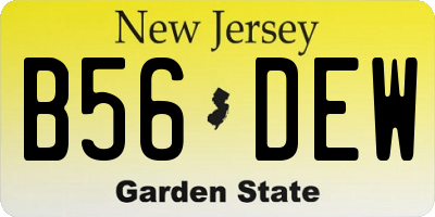 NJ license plate B56DEW