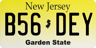 NJ license plate B56DEY