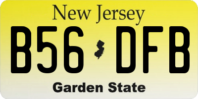 NJ license plate B56DFB