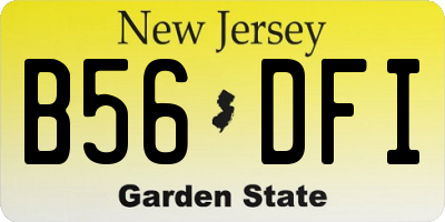 NJ license plate B56DFI