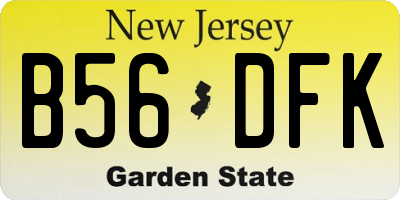 NJ license plate B56DFK