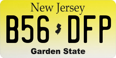 NJ license plate B56DFP