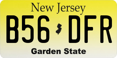 NJ license plate B56DFR