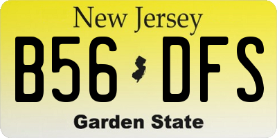 NJ license plate B56DFS