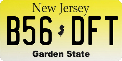 NJ license plate B56DFT