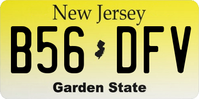 NJ license plate B56DFV