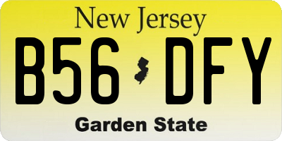 NJ license plate B56DFY