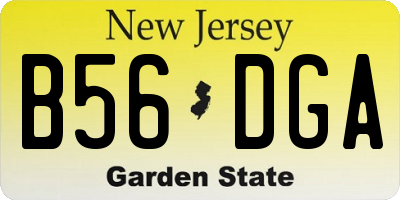 NJ license plate B56DGA