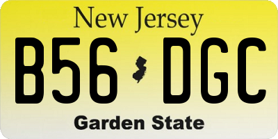 NJ license plate B56DGC
