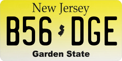 NJ license plate B56DGE