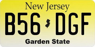NJ license plate B56DGF