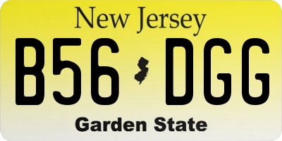 NJ license plate B56DGG