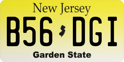 NJ license plate B56DGI