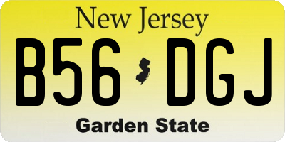 NJ license plate B56DGJ