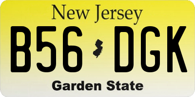 NJ license plate B56DGK