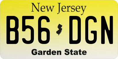 NJ license plate B56DGN