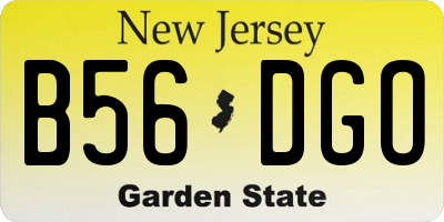NJ license plate B56DGO