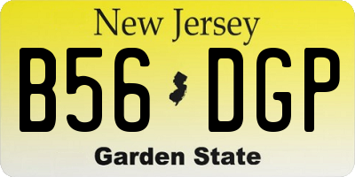NJ license plate B56DGP