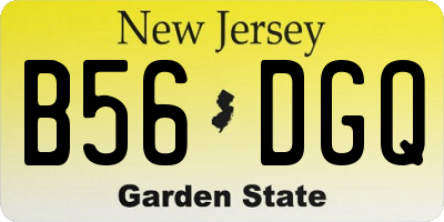 NJ license plate B56DGQ