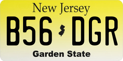 NJ license plate B56DGR