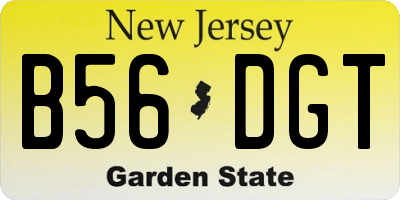 NJ license plate B56DGT