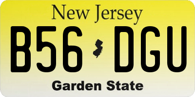 NJ license plate B56DGU