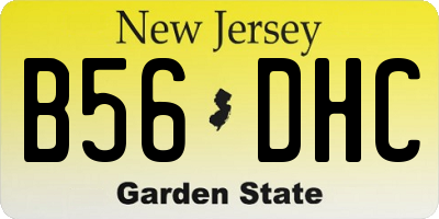NJ license plate B56DHC