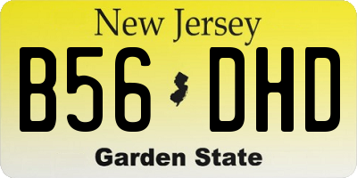 NJ license plate B56DHD