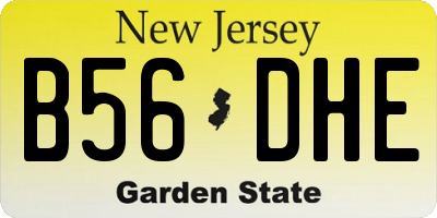 NJ license plate B56DHE